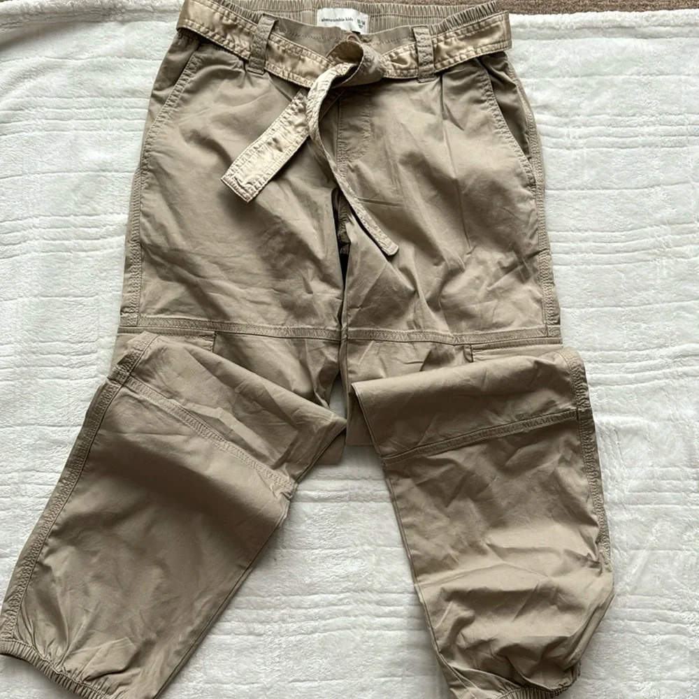 NWT-abercrombie kids Belted Cargo Pants - Picture 2 of 7